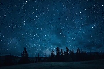 Experience the magic of a starry night sky in a remote wilderness with a nature background, where twinkling stars illuminate the darkness with their celestial glow, Generative AI - obrazy, fototapety, plakaty