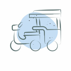 Icon Tuk Tuk. related to Cambodia symbol. Color Spot Style. simple design editable. simple illustration