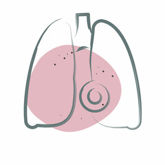 Icon Lung Disease. related to Body Ache symbol. Color Spot Style. simple design editable. simple illustration
