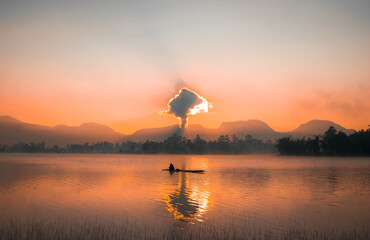 sunrise at lake pangalengan