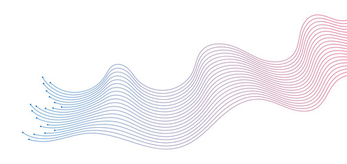 Abstract Wave Lines Forms, Dynamic Wavy Flowing on Transparent Background. Suitable for AI, Tech, Network, Digital, Science, and Technology Themes.