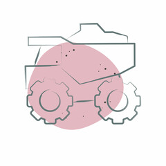 Icon Truck. related to Mining symbol. Color Spot Style. simple design editable. simple illustration