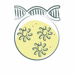 Icon Bacteria. related to Biochemistry symbol. Color Spot Style. simple design editable. simple illustration