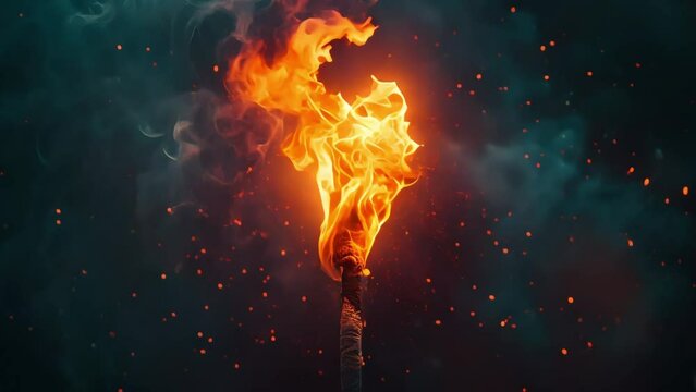 Ramadan celebration fire torch