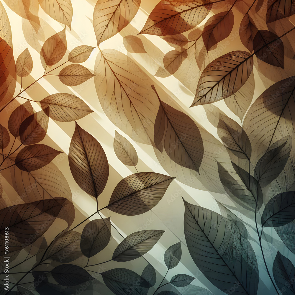 Poster transparent leaves overlay shadow effect background generative by ai