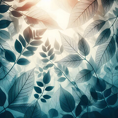  Transparent leaves overlay shadow effect background generative by AI