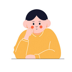 고민하는 남학생 일러스트