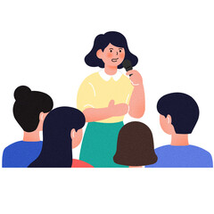 연설하는 여성 일러스트