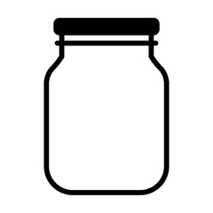 black vector jar icon on white background