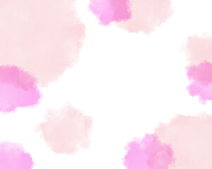 背景素材　透明水彩風のピンクの模様　