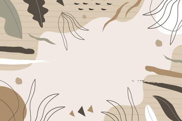 Hand drawn abstract bohemian shape
minimal vector background template
