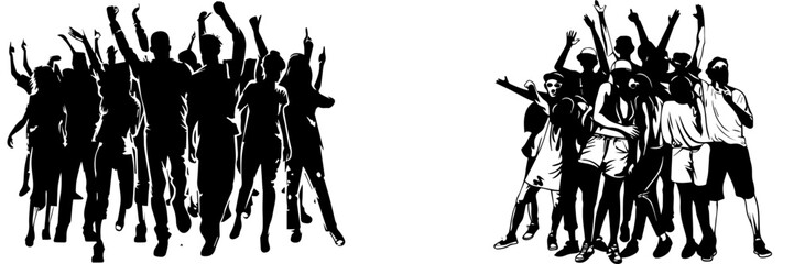 People holding using mobile phones set Characters with smartphones in hands Men women use cellphones surfing internet chatting Flat graphic vector illustrations black and white