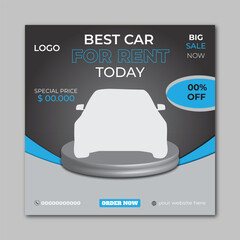 Simple minimalist and Modern Car Social Media Poster design template