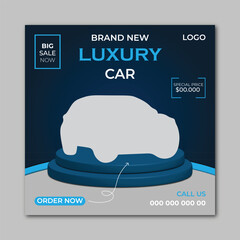 Simple minimalist and Modern Car Social Media Poster design template