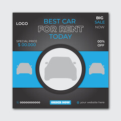 Simple minimalist and Modern Car Social Media Poster design template