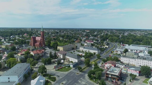 Beautiful Panorama Downtown Zgierz Aerial View Poland