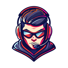 gamers mascot logo design vector with modern illustration concept style for badge, emblem and tshirt printing. gamer illustration for esport team.