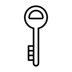 black vector key icon on white background