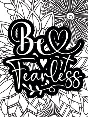 Christian Quotes Flower Coloring Page Beautiful black and white illustration for adult coloring book