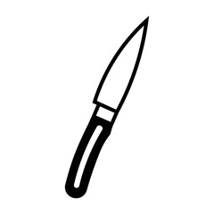 black vector knife icon on white background