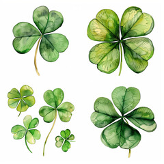 Close-up of a rare four-leaf clover, a lucky Irish symbol - obrazy, fototapety, plakaty