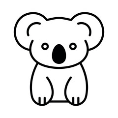 black vector koala icon on white background