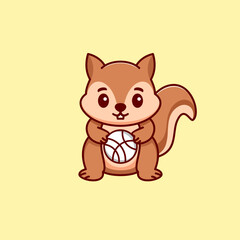 cute squirrel logo cartoon