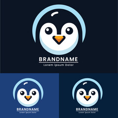 penguin brand design modern color mascot