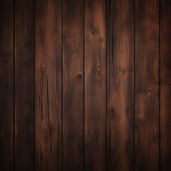 Dark brown wooden background with the texture of old wood planks on a dark brown background