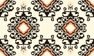 Hand draw african Ikat paisley seamless pattern.geometric ethnic oriental pattern traditional.Aztec style abstract vector illustration.great for textiles, banners, wallpapers, wrapping vector design.