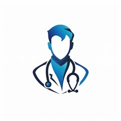 Logo healthcare excellence: banner medicine, doctors, pharmacology, hospital treatment, family doctor services, with copy space and vitruvian man for vip promotion