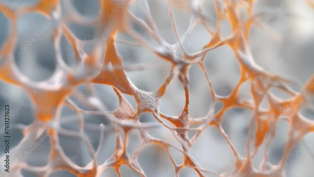 Poster a highly magnified view of a bioprinted scaffold made up of fine lines and intricate patterns. the s