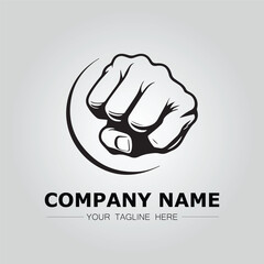 Fist logo company vector image with strong power and fight symbol design