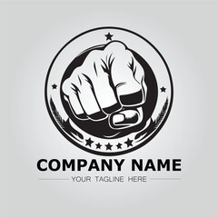 Fist logo company vector image with strong power and fight symbol design