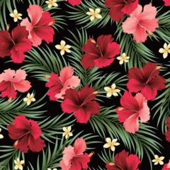 Behang Beautiful hibiscus pattern perfect for textiles, © daicokuebisu
