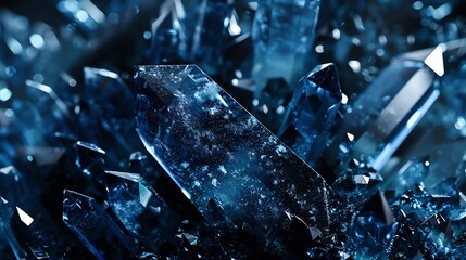 Realistic blue crystal background - obrazy, fototapety, plakaty