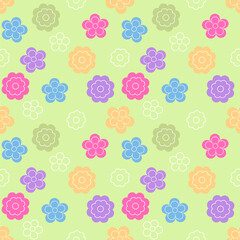 Fototapeta na wymiar Seamless pattern with hand drawn flower. Background for textile, wrapping paper, fashion, illustration.
