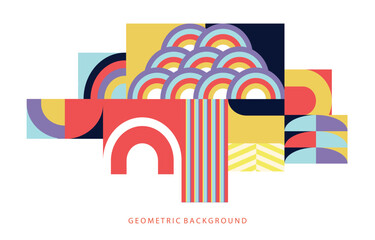 shape geometric horizontal background with red ,violet,blue color