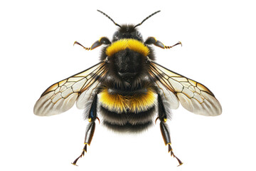 
bee isolated on a transparent PNG background, white background, first person view realistic daylight