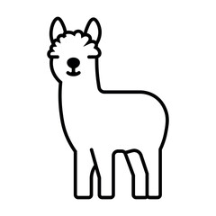 Fototapeta premium black vector llama icon on white background