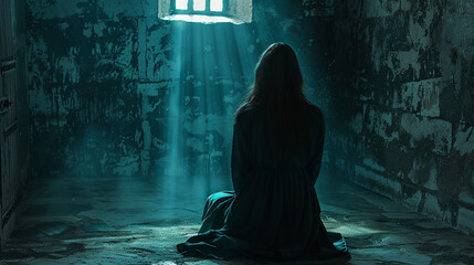 A lone woman imprisoned - 761135471
