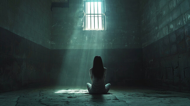 A lone woman imprisoned