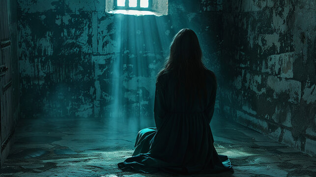 A lone woman imprisoned