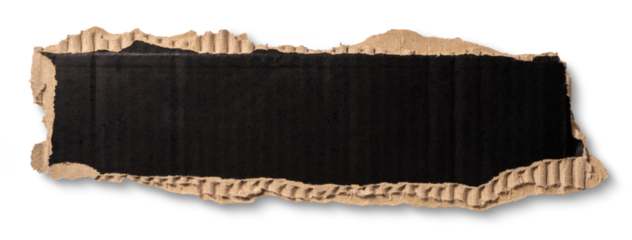 引き裂かれた黒いダンボール紙の断片のテクスチャー