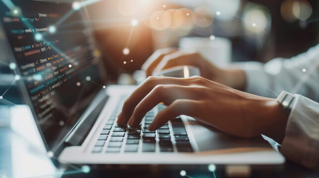 Businessman using chatbot in computer smart intelligence Ai.Chat GPT Chat with AI Artificial Intelligence developed by OpenAI generate. Futuristic technology