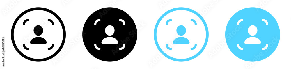Leinwandbilder user capture icon symbol, user icon with maximize icon , resize zoom scale expand icons - capture symbol center screen, profile user symbol line icon