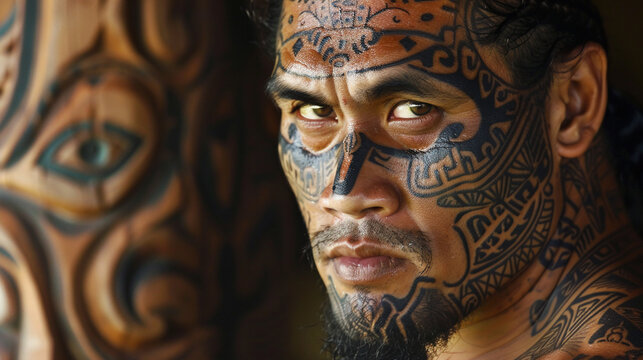Maori culture with its traditional tattoos