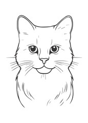 Fototapeta premium Minimalist cats drawing set.