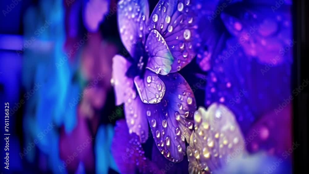 Poster a macro shot of a quantum dot television screen with the pixel structure clearly visible and each do