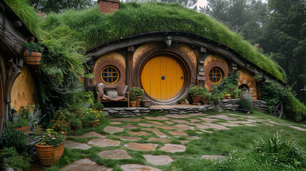 Facade of hobbit house